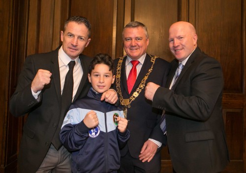 Paul Griffin, Dublin Lord Mayor Carr, Michael Carruth at Mansion House