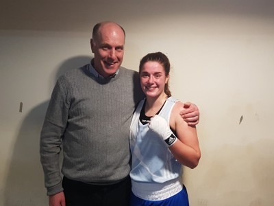 Grainne Walsh celebrates victory with her dad Gerry tonight
